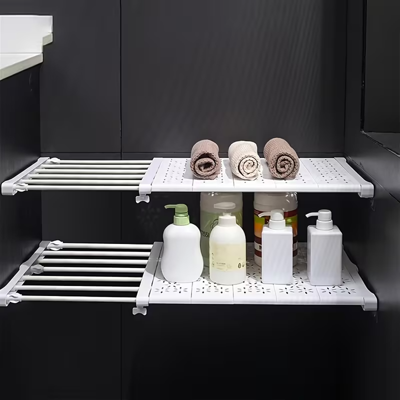 Stainless Steel Bathroom Storage Rack Tube Shelving Organizer for Home