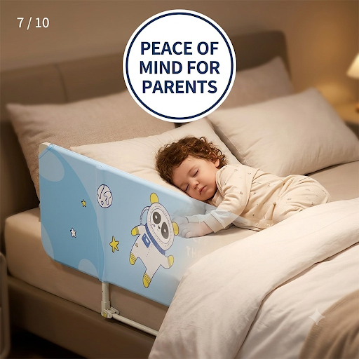 Adjustable Height Safety Guardrail for Infants & Toddlers with Portable Design