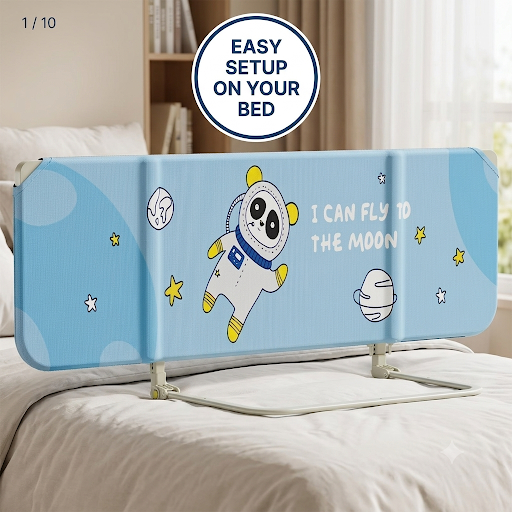Adjustable Height Safety Guardrail for Infants & Toddlers with Portable Design