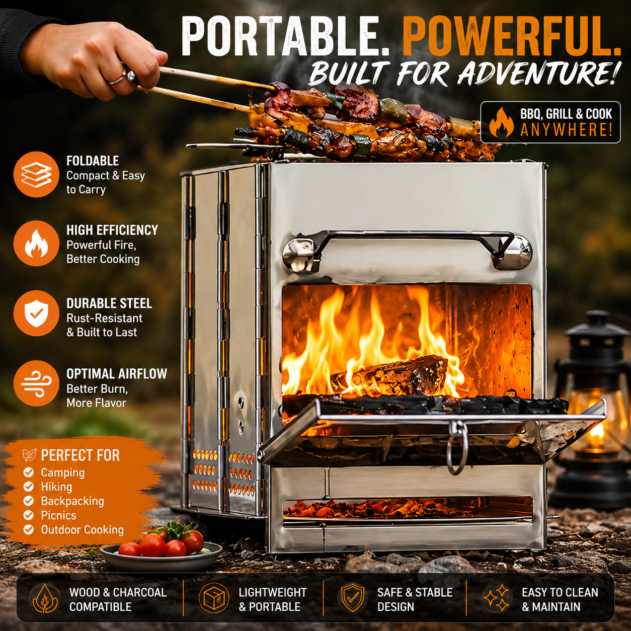 Wood Burning Backpacking Stove for Camping & Outdoor Cooking