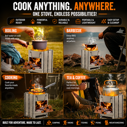 Wood Burning Backpacking Stove for Camping & Outdoor Cooking