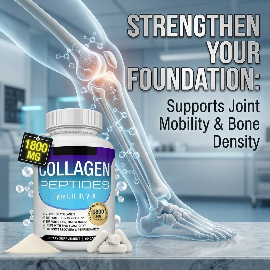 Natural Collagen Peptides Capsules – Joint, Bone, Skin & Hair Support (90 Capsules)