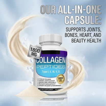 Natural Collagen Peptides Capsules – Joint, Bone, Skin & Hair Support (90 Capsules)