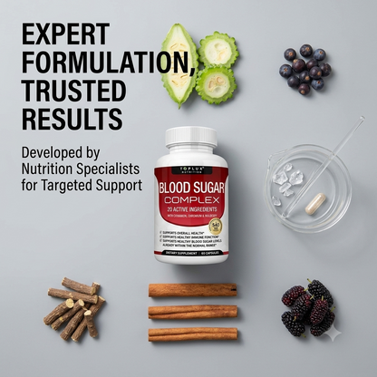 Blood Sugar Support Capsules – Herbal & Vitamin Daily Wellness Formula (60 Capsules)