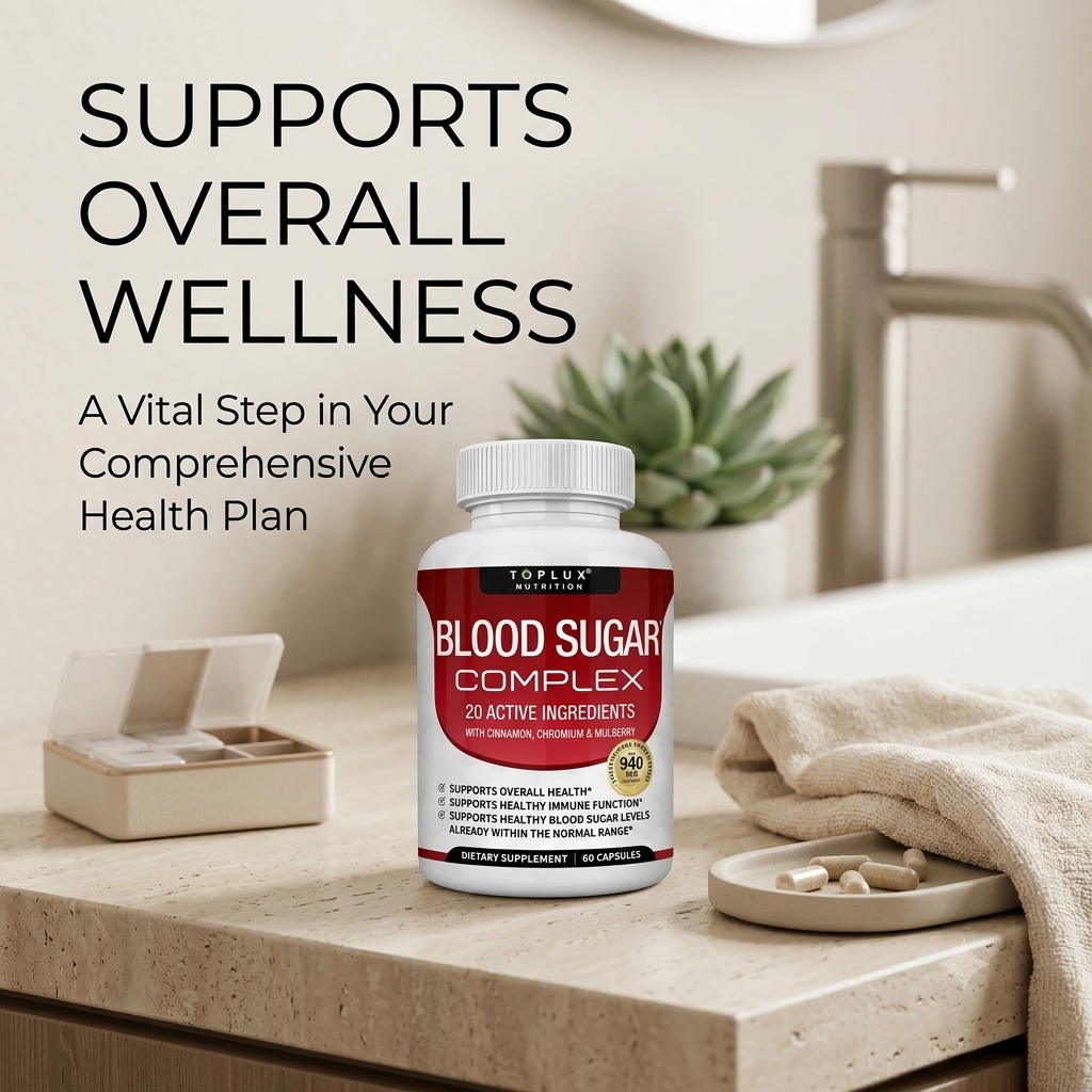 Blood Sugar Support Capsules – Herbal & Vitamin Daily Wellness Formula (60 Capsules)