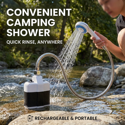 Portable Rechargeable Camping Shower – Electric Shower Pump with Handheld Sprayer (1800mAh)