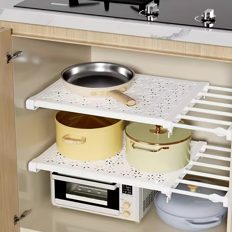 Stainless Steel Bathroom Storage Rack Tube Shelving Organizer for Home