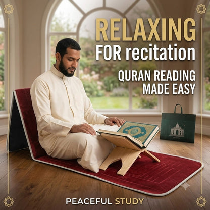 Foldable Muslim Prayer Rug Foam Prayer Mat with Comfortable Backrest