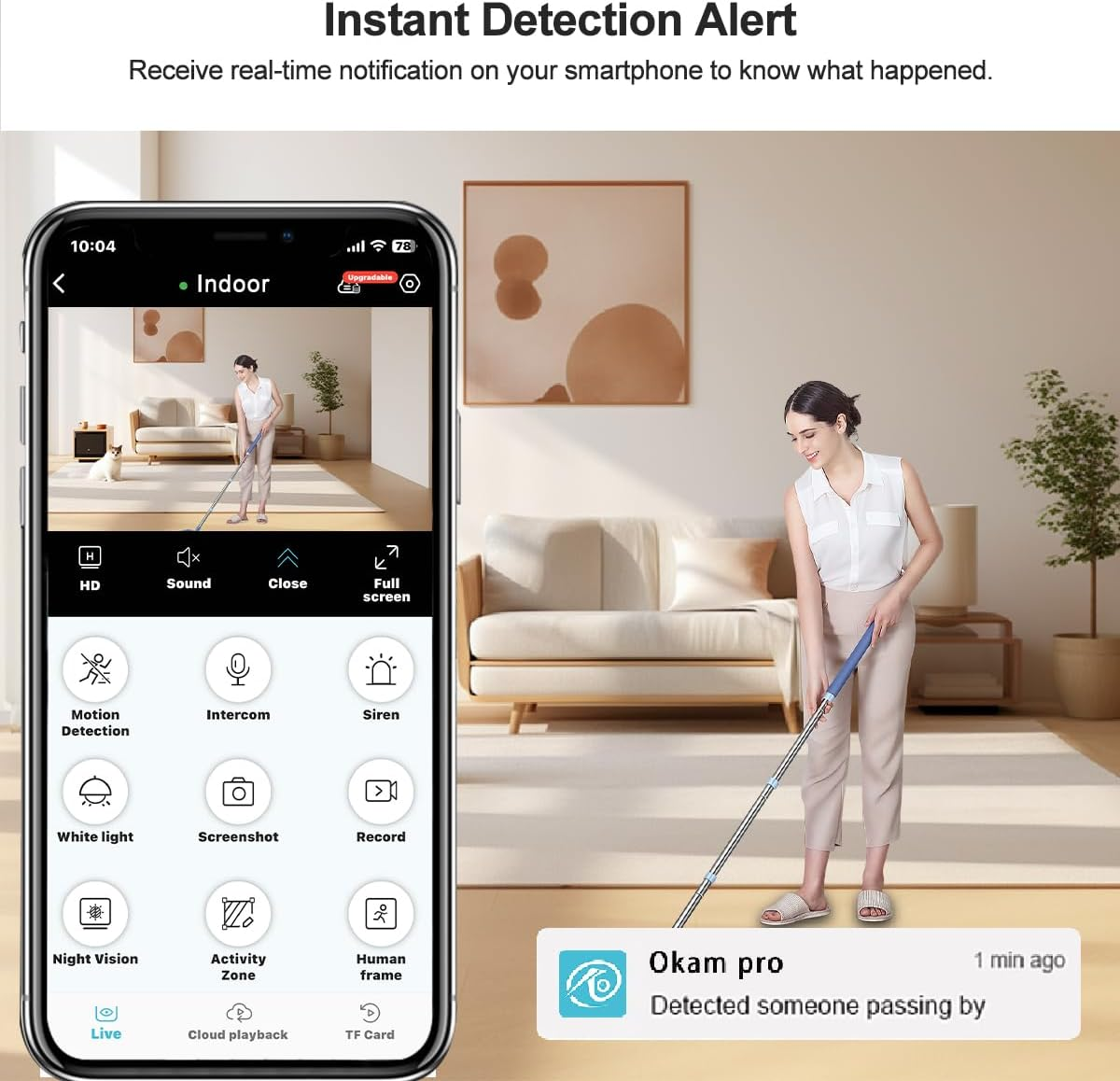 3MP WIFI 2.4G/5G Wireless CCTV with Motion Detection, Night Vision & Two-Way Audio