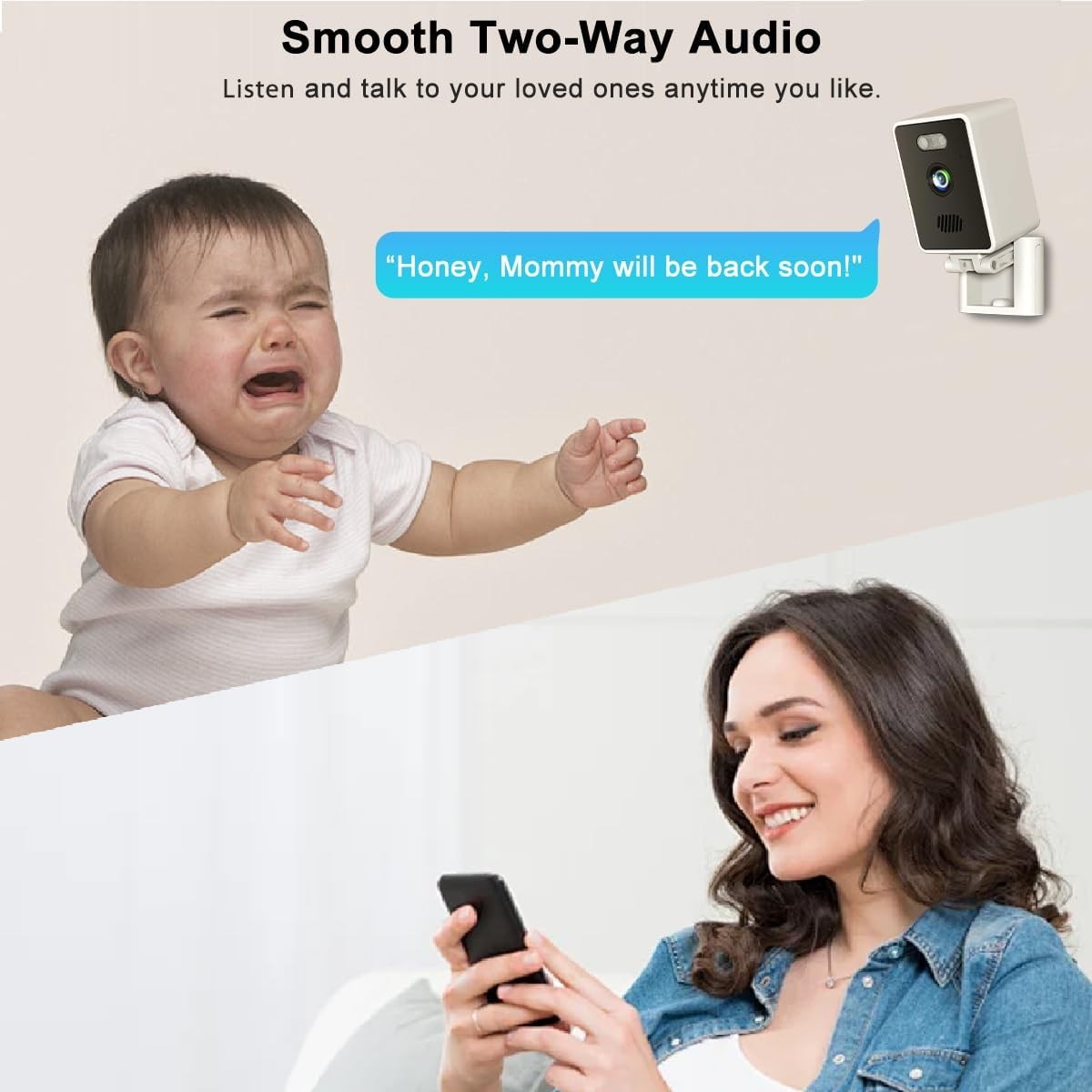 3MP WIFI 2.4G/5G Wireless CCTV with Motion Detection, Night Vision & Two-Way Audio