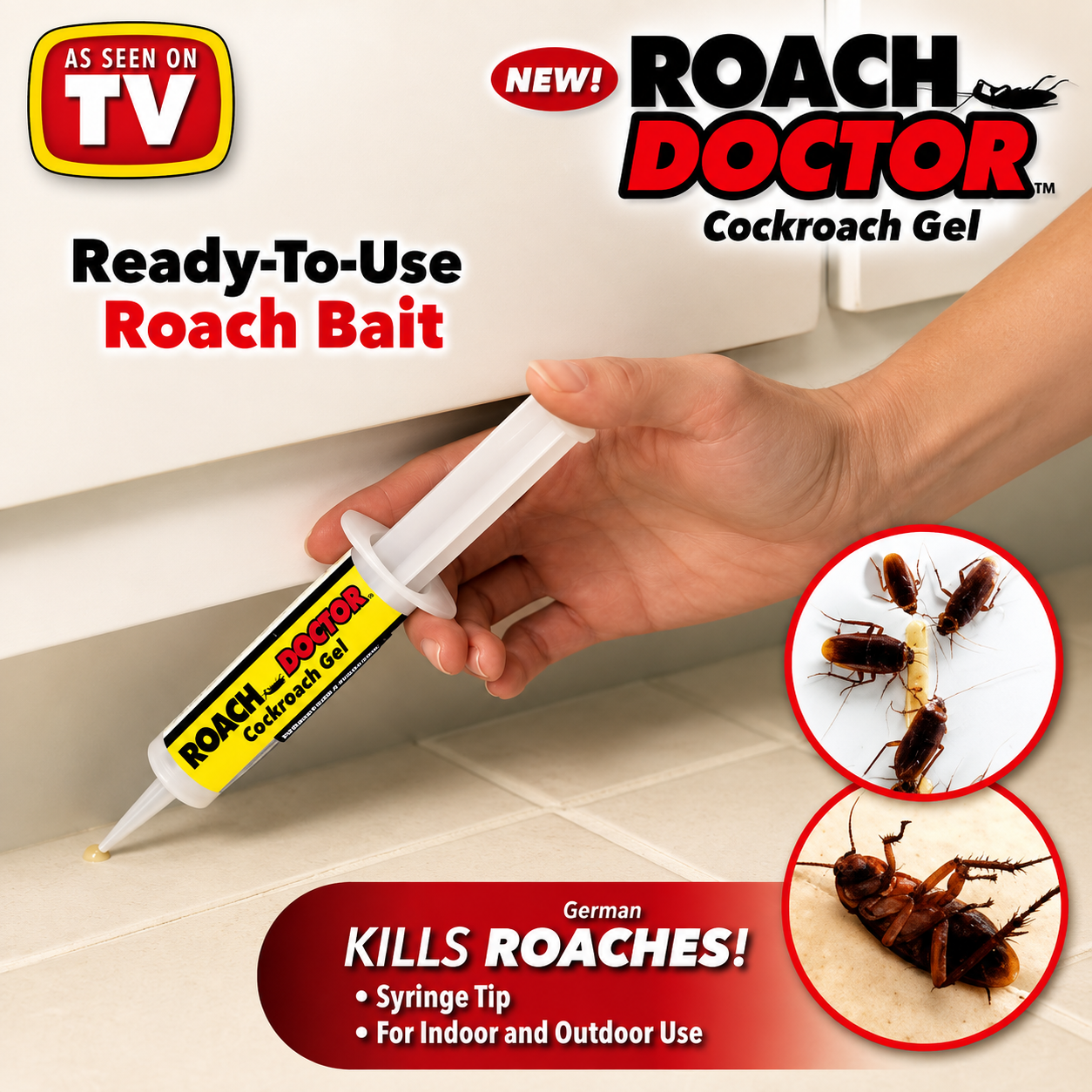 Cockroach Killer Gel Bait – Easy-Apply Syringe for Effective Pest Control