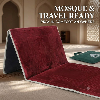 Foldable Muslim Prayer Rug Foam Prayer Mat with Comfortable Backrest