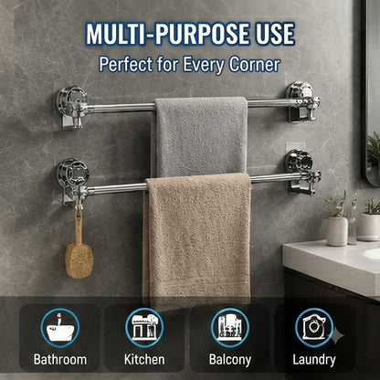 Punch-Free Telescopic Towel Rack Wall-Mounted Bathroom Towel Bar for Home