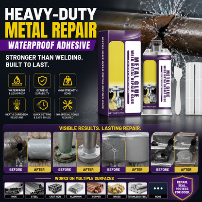 Heavy-Duty Metal Repair Waterproof Adhesive for Cracks, Leaks