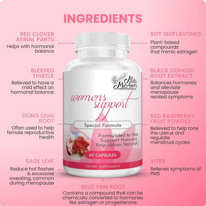 Women’s Care Capsules – Red Clover & Sage Leaf Herbal Supplement for Everyday Wellness